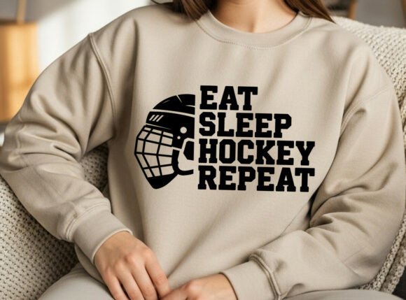 Eat Sleep Hockey Repeat SVG Graphics for Crafts