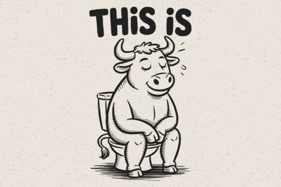 Funny Bull Bathroom SVG Graphics for Crafts