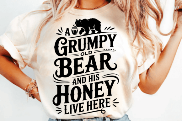 Grumpy Old Bear Couple SVG